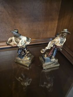 Solid bronze  bookends . Pirates. Marked