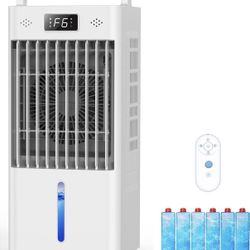 Windowless portable air conditioner, 6 fan speeds, 12-hour smart auto-off timer, 3-gallon water tank providing 20 hours of cooling, evaporative air co