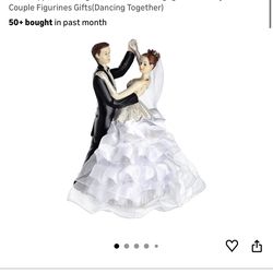 Sotiff Wedding Cake Toppers Bride and Groom Dancing Figurines Cake Topper Wedding Decorations for Engagement Party Fun Couple Figurines Gifts(Dancing 