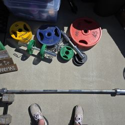 Weights with Olympic Barbell