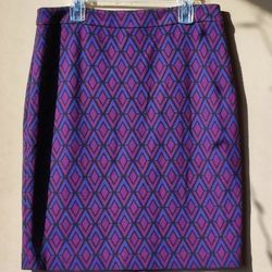 Halogen Print Pencil Skirt Women's Size 6 Stretch 