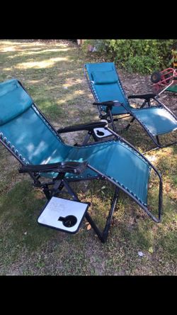 Very nice gravity chairs only $40 each with trays