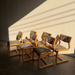 Vintage Danish Modern Bentwood Dining Chairs by Gevaldi – Set of 6 Scandinavian Chairs