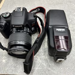 Canon EOS Rebel T7 24.1 MP Digital Camera Video DSLR 18-55mm Lens And Light