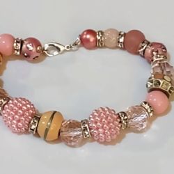 Pink  Bead Bracelet. 