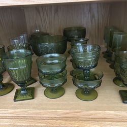 Vintage Green Glass 
