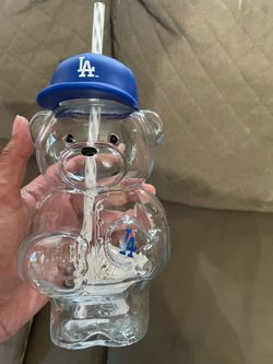 Dodgers glass bear tumbler