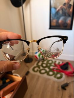 Authentic Ray-Ban Clubmaster Eyeglass Frames – Black/Gold – Made in Italy