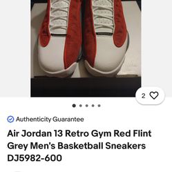 Air Jordan 13 Retro Gym Red Flint Grey Men's Basketball Sneakers