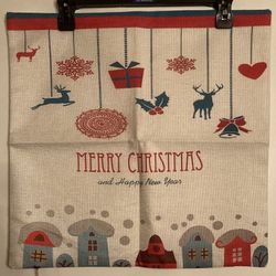 Merry Christmas and Happy New Year Heavy Duty Pillow Slipcase 18” x 18”