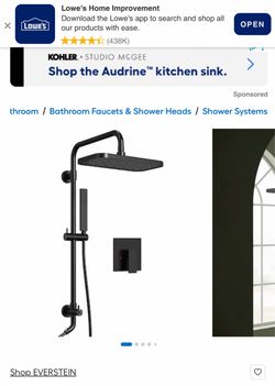 Shop EVERSTEIN EVERSTEIN Wall Mount Pressure-Balanced Shower System with Rainfall Shower Head and Slider Rar