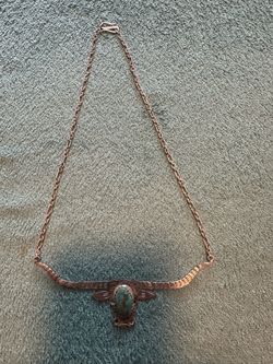 Fabulous Vintage Southwestern Sterling Silver Long Horn Necklace