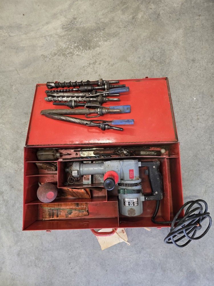 Hilti Torna 765 Hammer Drill w/SDS adaptor tapered shank bit adaptor