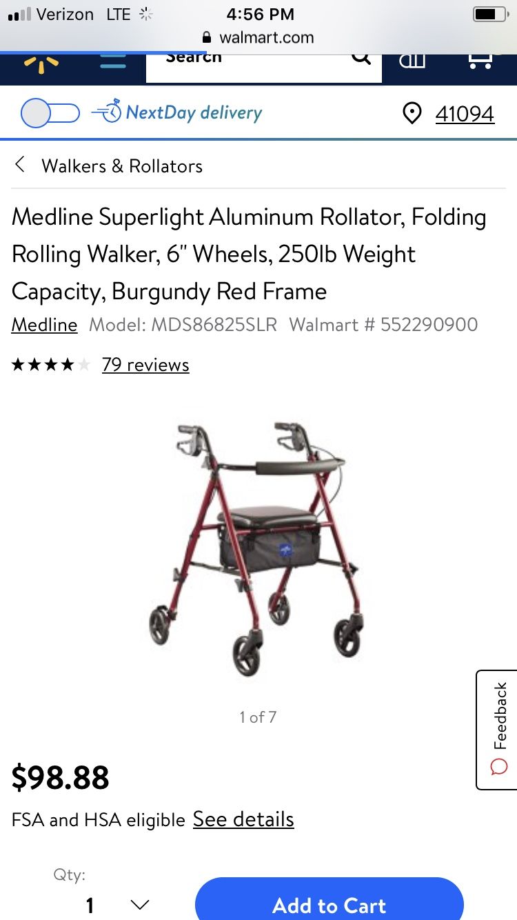 Medline Superlight Aluminum Rollator