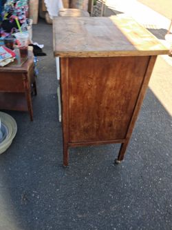 Vintage Wood Dresser on Casters