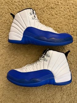 Size 9 (Used, no box, no insoles) - Air Jordan 12 retro blueberry white blue