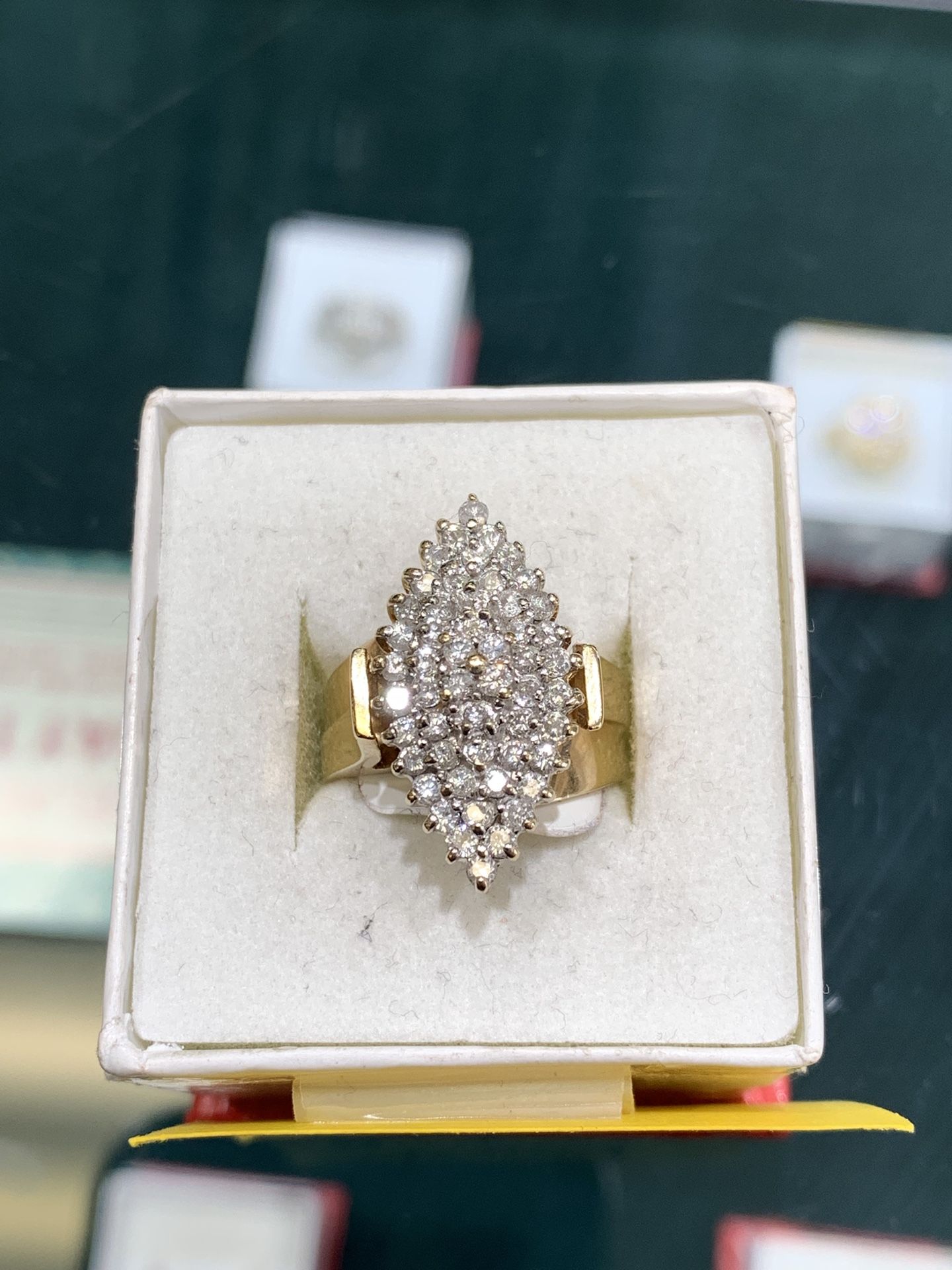 14k Diamond Cluster Ring
