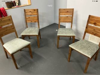 Hickory dining chairs, new upholstery (4)