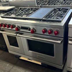 Wolf 48”Wide Dual Fuel Range Stove In Stainless Steel With Grill 