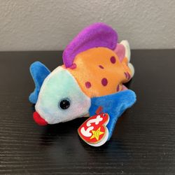 Vintage 1999 Lips TY Beanie Baby Retired  Rare with Errors  Holographic Tag Fish