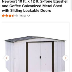 SHED 10 Ft. x 12 Ft. GALVANIZED METAL SHED