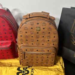 MCM Backpack Cognac Visetos
