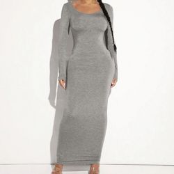 grey long body dress