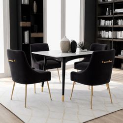 Set of 4- black velvet dining chair