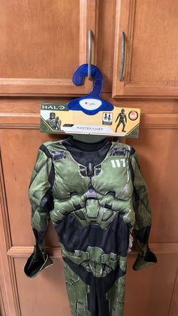 Disguise Halo Master Chief kids’ Infinite Deluxe Halloween Costume Jumpsuit size M(7-8): video game character, Mask Included