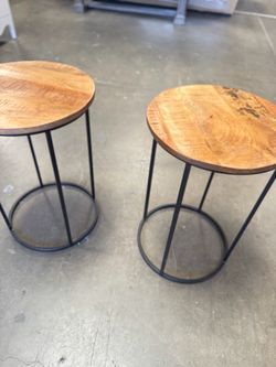 Wood side table