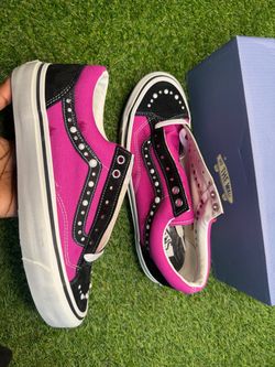 Vans Off The Wall Pink Black Studded Sneakers