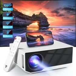 16000Lumens Portable Mini Projector,Native Full HD 1080P Outdoor Movie Projector