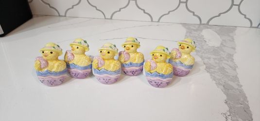 Vintage Easter Chick napkin holders. Set of 6