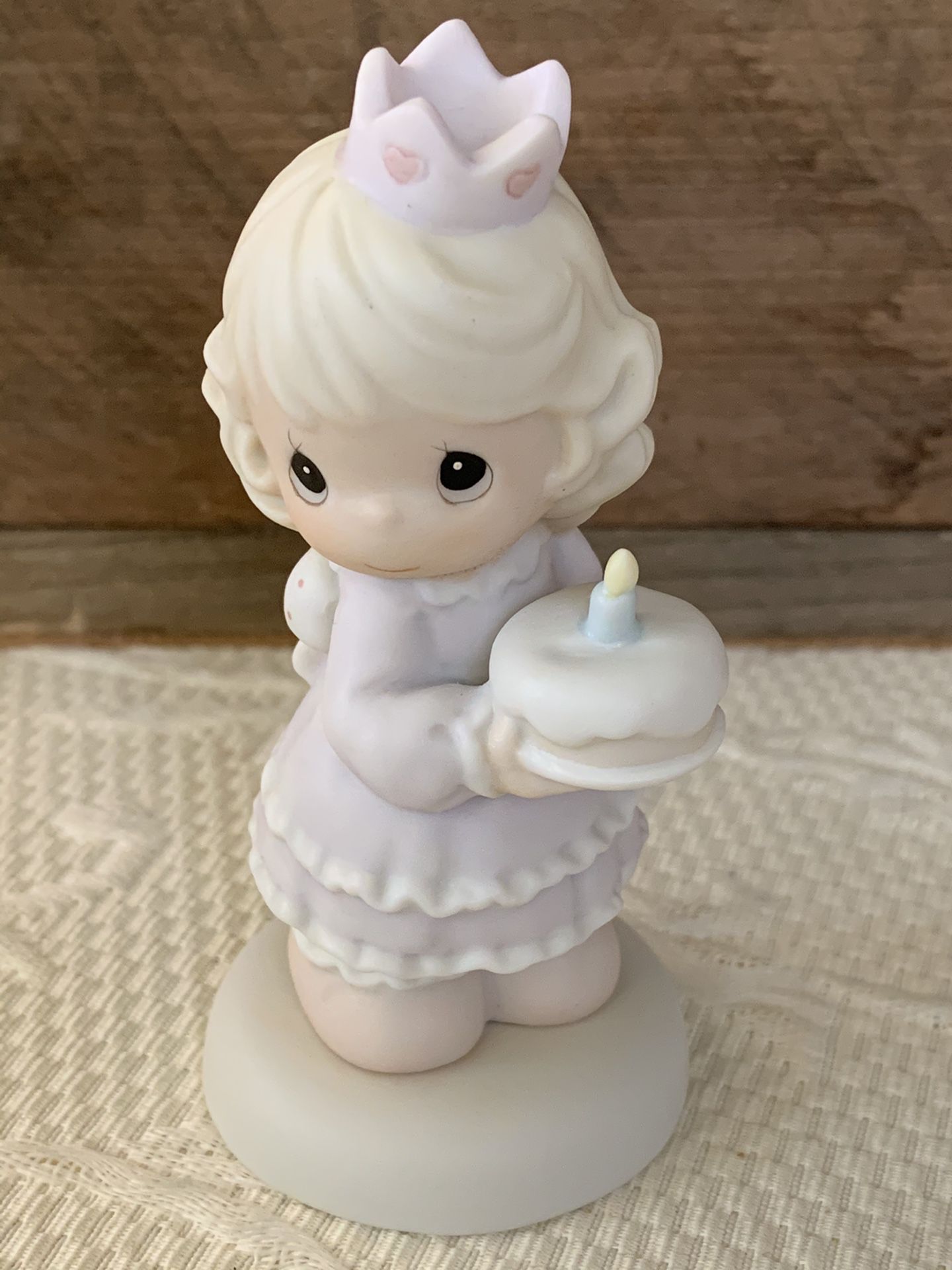 Precious Moment Porcelain 1996 “Birthday Wishes With Hugs & Kisses” Figurine