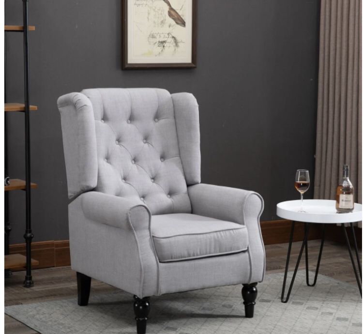 Copper Grove Guanta Tufted Accent Chair with Wooden Legs - Gray