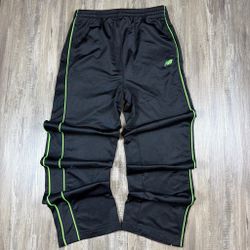 New Balance Black Track Pants with Neon Green Piping
