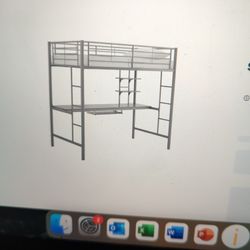 Metal Loft bed With Desk
