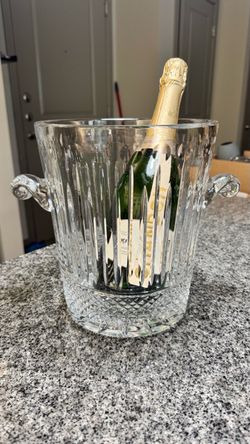 Vintage Bombay Crystal Cut Glass Champagne Ice Bucket