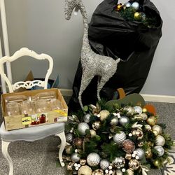 Bedding, Decorative Pillows, And Throw And Christmas Decorations