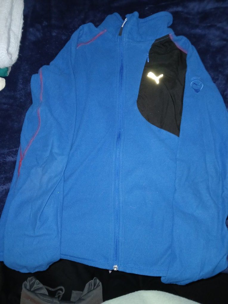 Blue Puma Zip Up Sweathsirt