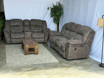 Recliner couch and loveseat