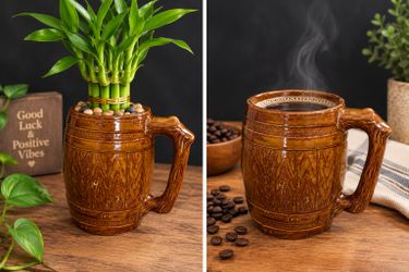 Ceramic Barrel-Shaped Coffee Mug