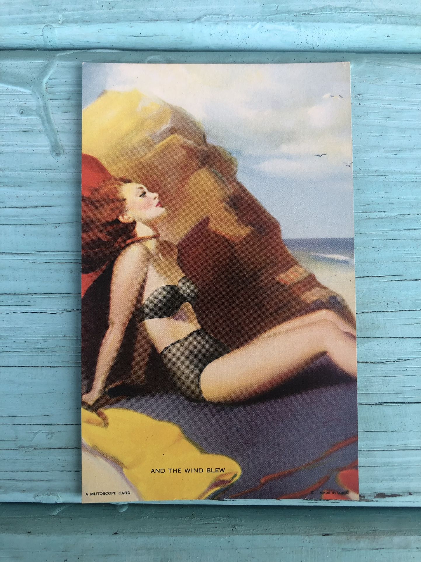 Rare Vintage/Antique Risqué Pin Up Girl 1940s Card/Postcard GC 3.5 x 5.5