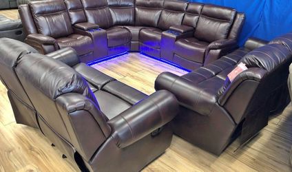 LED Sectional With Power Recliners