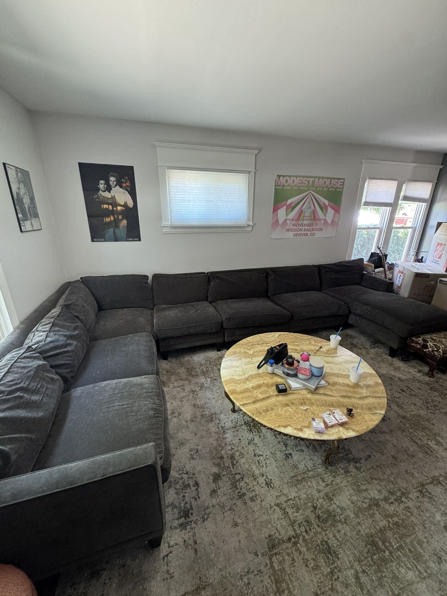 Large Custom Sectional, Down Filled