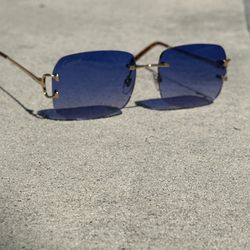 Cartier Deep Blue With Gradient Purple Sunglasses