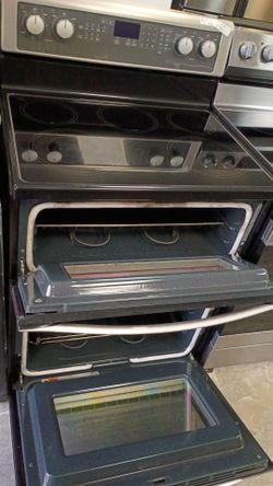 Stainless electric glass top double oven delivery available fee depends on address