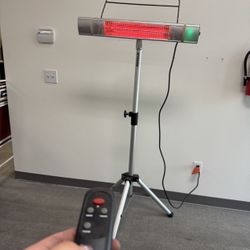 1500- Watt Electric Outdoor Infrared Quartz Portable Space Heater with Tripod and Wall Mount