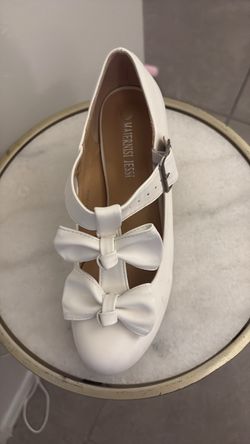 Maiernisi Jessi White Bow Mary Jane Flats