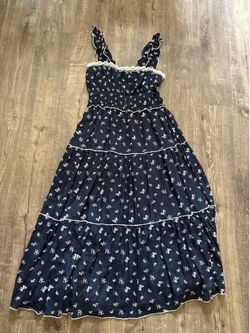 Medium blue floral dress